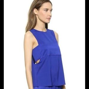 ALEXANDER WANG ROYAL BLUE BANDEAU ILLUSION TANK